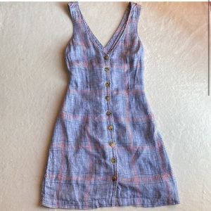 Plaid button up dress